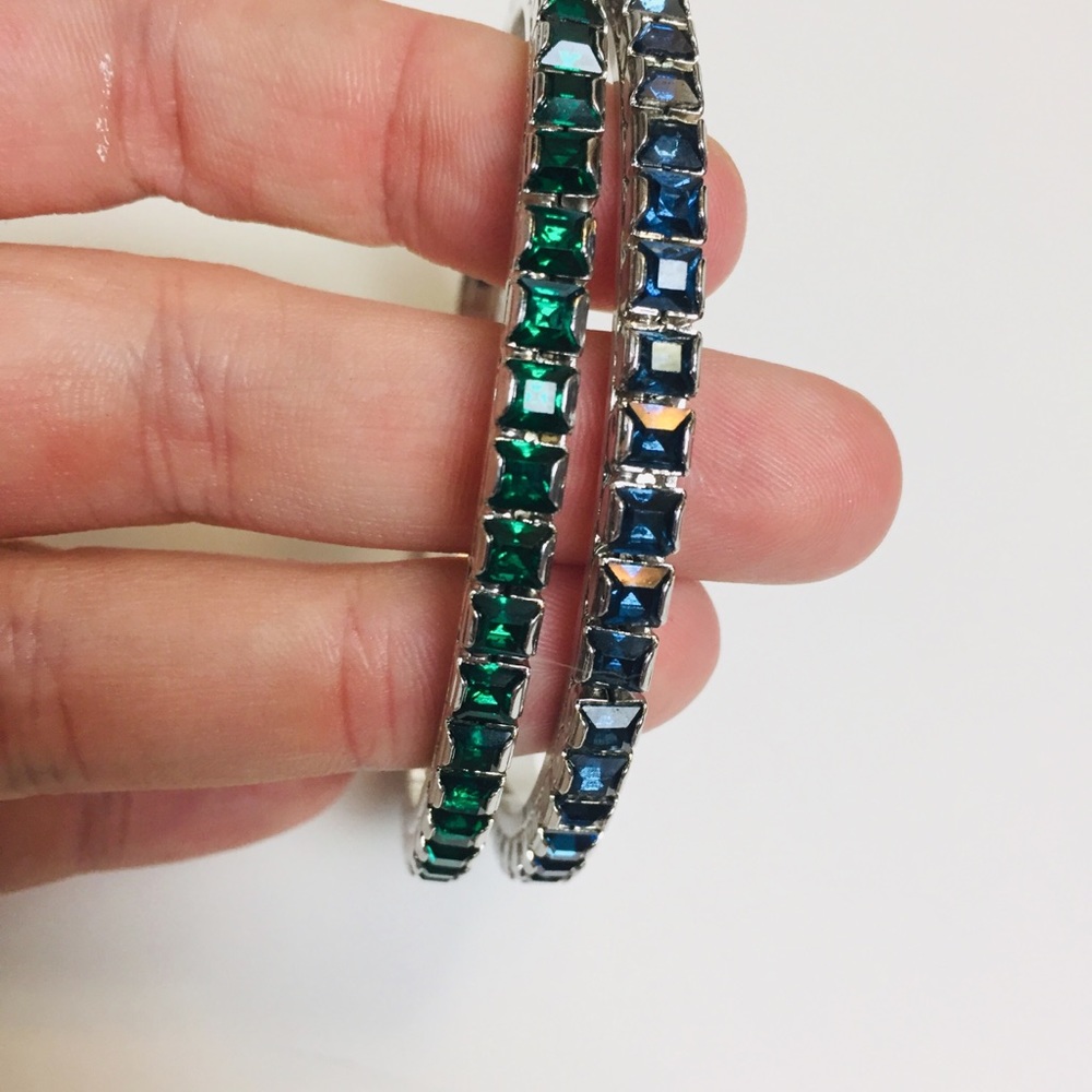 Vintage sapphire and emerald bangle bracelets